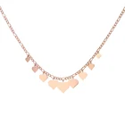Милый кулон-Сердце ожерелье из нержавеющей стали, розовое золото, цепочка-чокер, ожерелье, Женские Ювелирные изделия, аксессуары для шеи, женские ожерелья