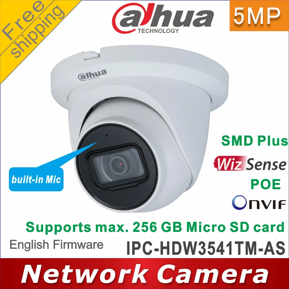 Dahua IPC HDW3541TM AS 5 Мп WizSense встроенный микрофон и слот для SD карты IP67 IR 30M AI камера