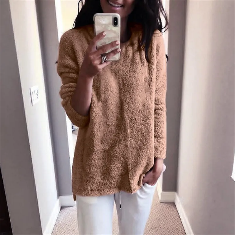 2019 осенне-зимний женский свитер больших размеров пуловер джемпер повседневный