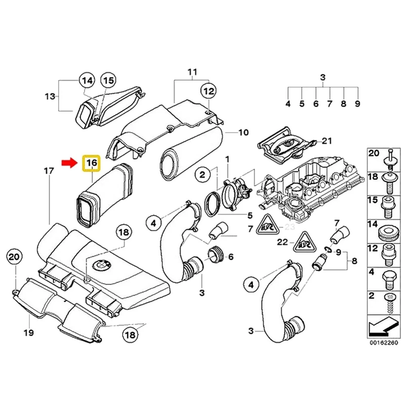 Воздушный шланг двигателя автомобиля для BMW 3 серии E90 E91 320D 318D 7795284 13717795284|Впускной