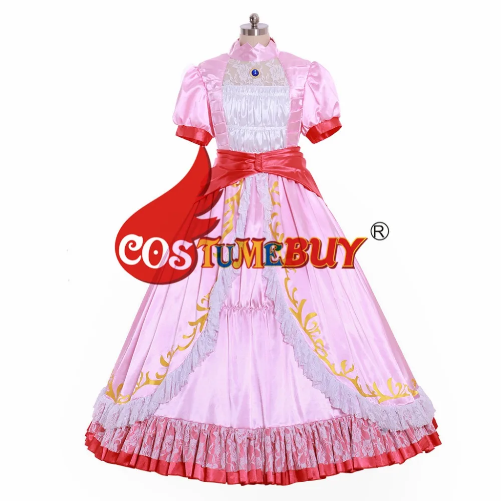 Costumebuy/платье принцессы Марио Персик для костюмированной вечеринки; женские бальные платья; розовое платье с перчатками; костюм на Хэллоуин на заказ