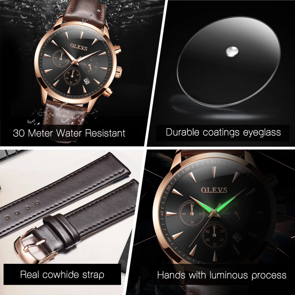 

Origina OLEVS Luxury Man Watches Quartz Wrist Watch men Stainless Steel Dial Casual Bracele wristWatch Round Alloy Casual clock