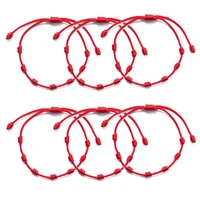 handmade 7 knots red string roped bracelet for friends couple friendship lucky amulet braid rope bracelets wristbands