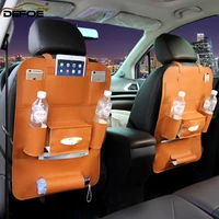 car storage car seat cover seat storage bag pu leather protector for kids children baby kick mat cleaned easily car seat covers