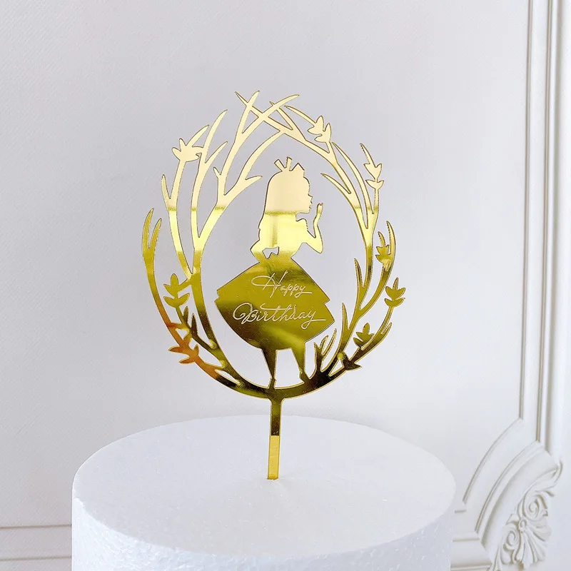 Adorno para tarta de Feliz Cumplea&ntilde;os de mariposa, decoraci&oacute;n para tarta de fiesta de cumplea&ntilde;os de ni&ntilde;o y ni&ntilde;a, de acr&iacute;lico, para pastel de Baby Shower, postre-5