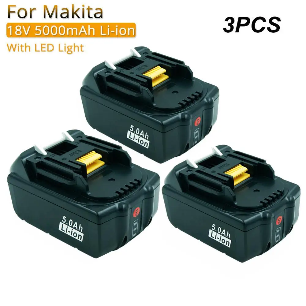 3 шт. Сменные Аккумуляторы для электроинструментов Makita 18 в 5000 мАч|Перезаряжаемые