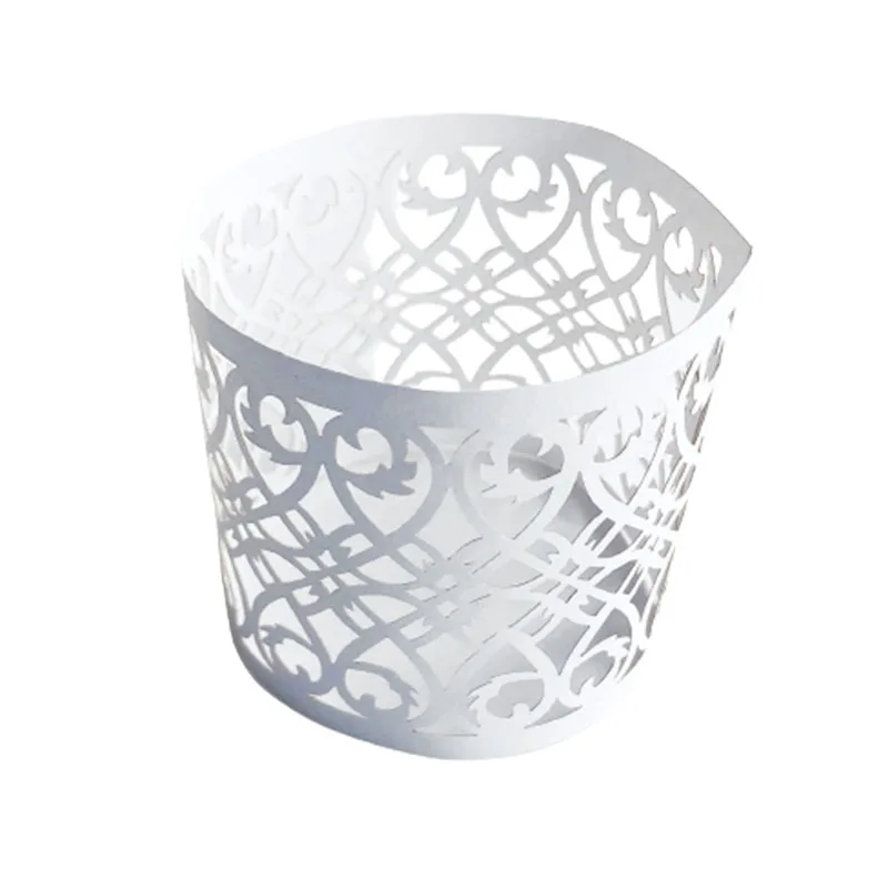 50 шт. любящее сердце и цветок Лазерная резка кольцо для бумажных салфеток Пряжка