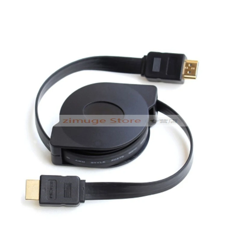 Телескопический HDMI кабель Выдвижной Мужской к мужской HD ТВ линия для ТВ коробка Проектор Монитор Портативный Путешествия HDMI Провод 1 м 1,8 м