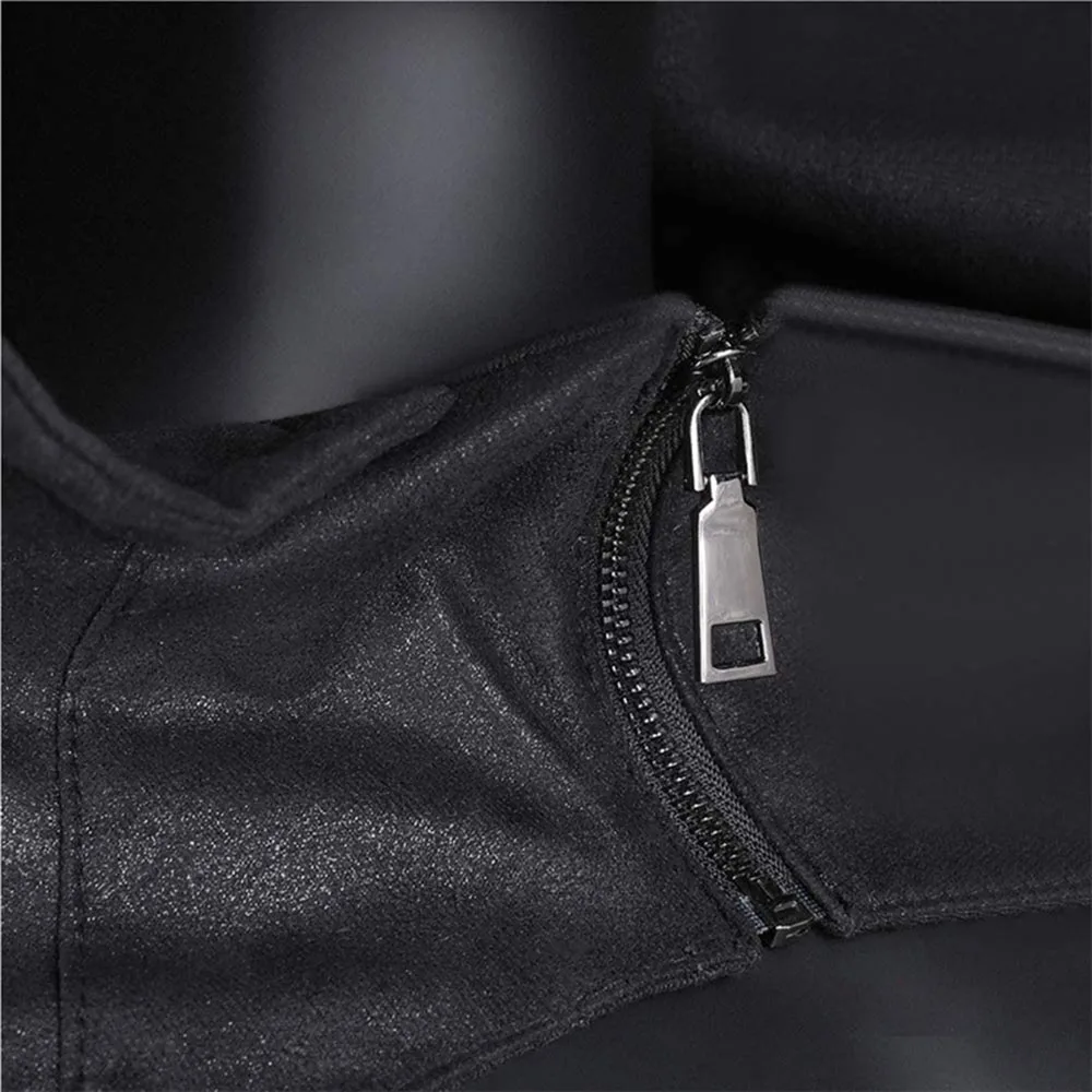 

New 2021 Punk Rock Steam Punk With Hood Adjustable Cufflinks Western Style Fashion High Street Zipper Solid Color Vest Cloak