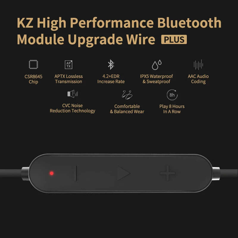 Беспроводной Bluetooth-кабель KZ 4 2 съемный кабель для наушников Поддержка AptX ZST ZS10 ZS6 ES4