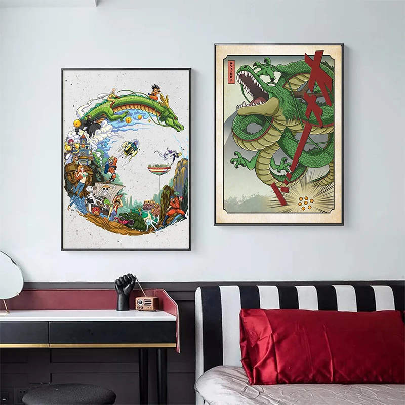 

Japanese Anime Canvas Painting Shenron Dragon Ball Posters and Prints Wall Art Print Mural Children's Room Home Decoration
