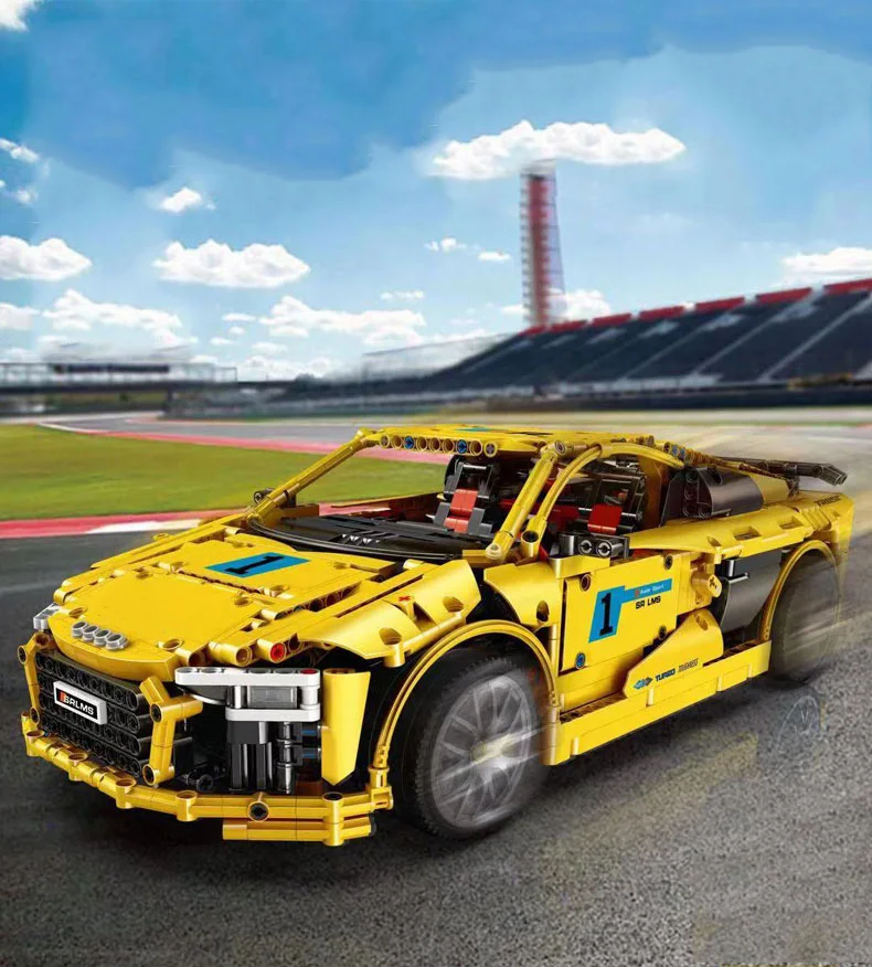 Technic Audis R8 V10, комплект второго поколения, совместимый MOC-4463 суперкаров, строительные блоки, модель, игрушки для детей