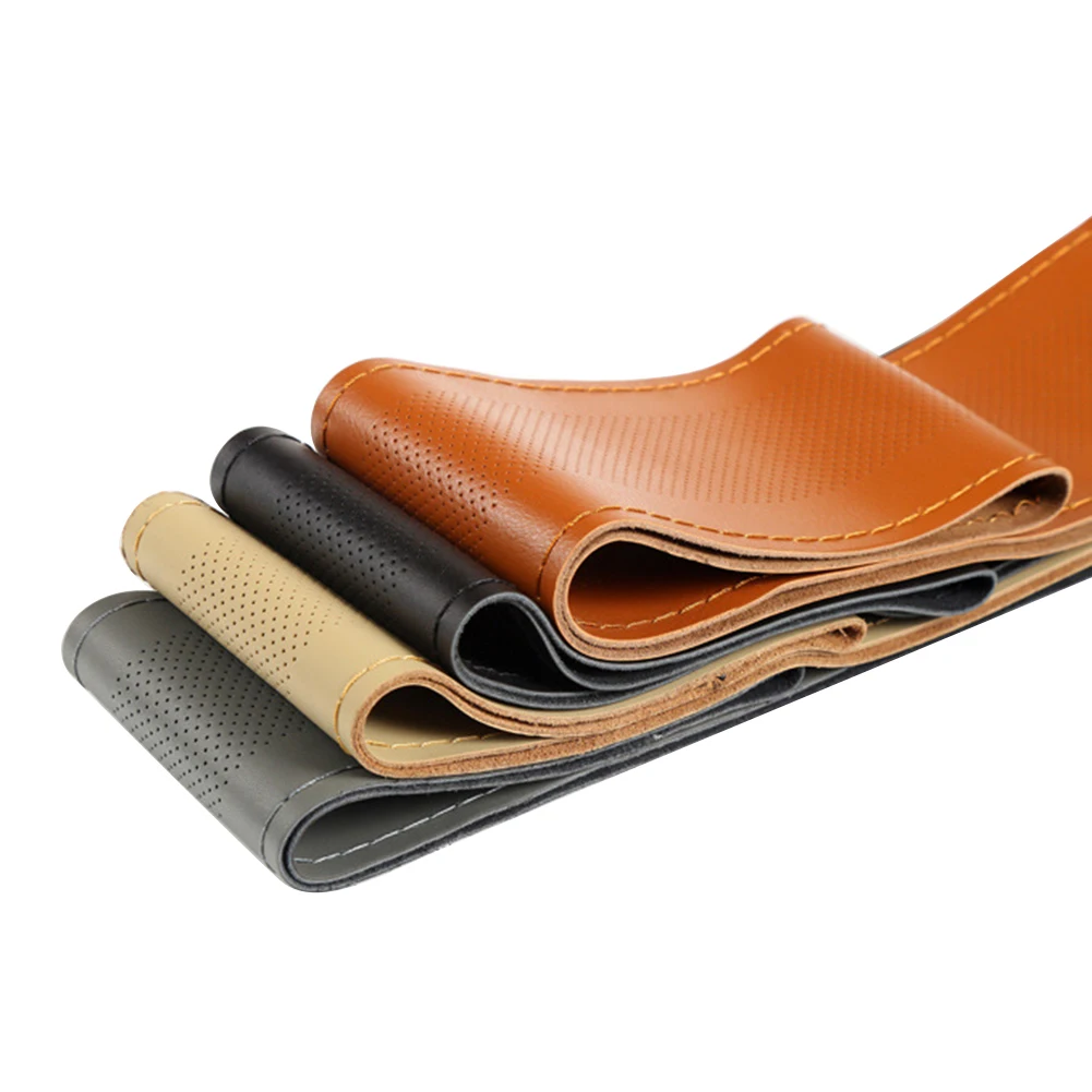 Нескользящая Автомобильная оплетка рулевого колеса из воловьей кожи аксессуары