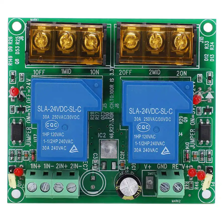 Relay Module PLC High Power Large Current 24V 2 Channel 30A 2RL 24V30A | Обустройство дома