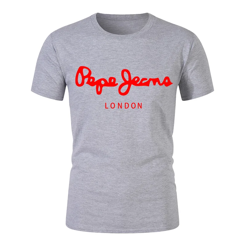 

2021 latest Pepe-Jeans-London logo T-shirt summer men's short-sleeved popular T-shirt top unisex fashion pink black white