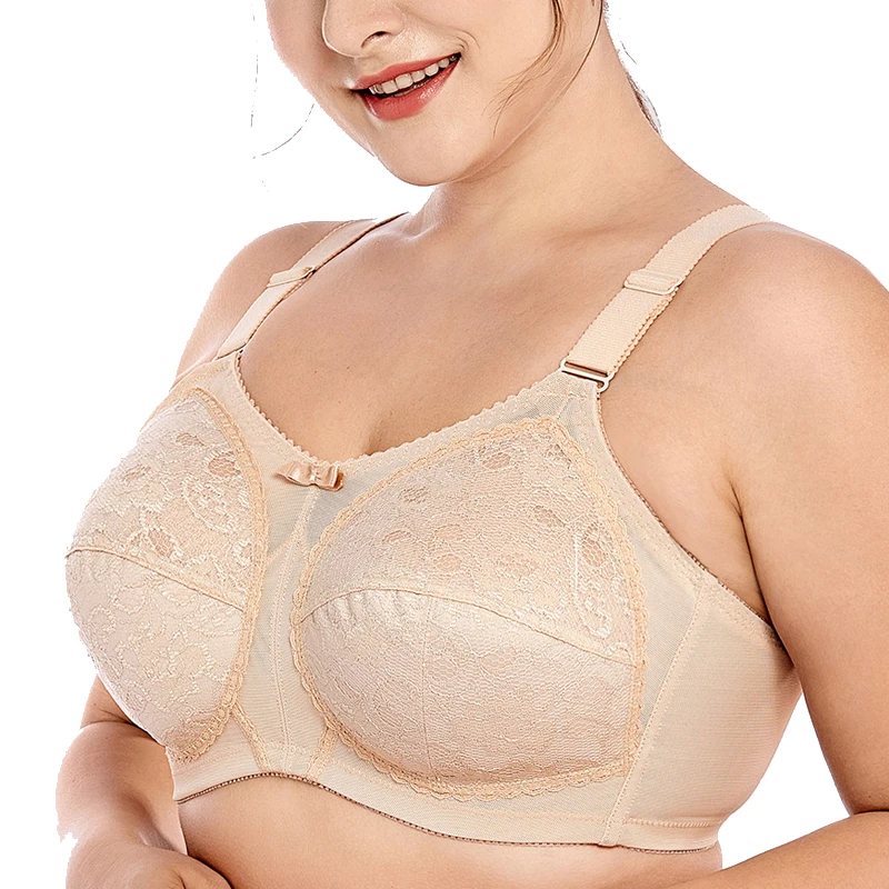 36 38 40 42 44 B C D DD E baiclothing Женская одежда с полным покрытием размера плюс не проложенный бюстгальтер без подкладки
