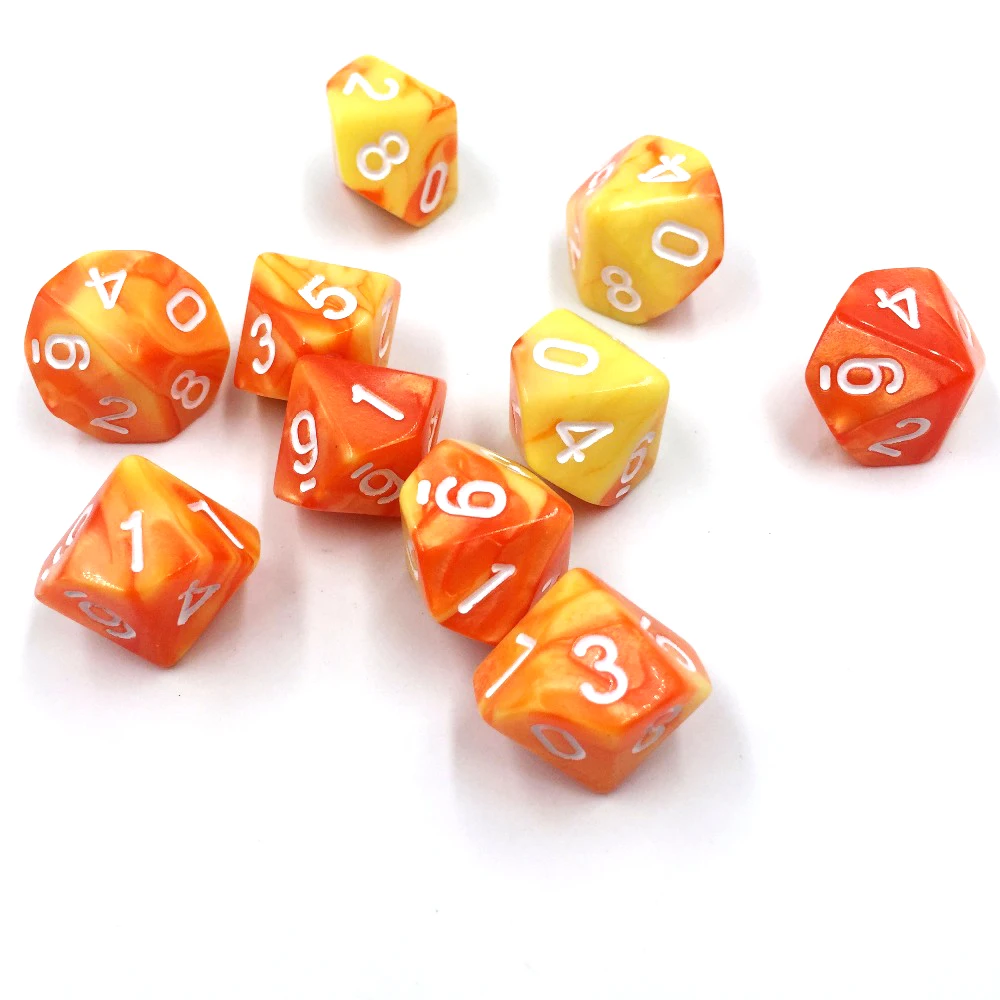 10 шт. Пластик многогранные ролевые игры в кости десять Двусторонняя D10 (0 9) с