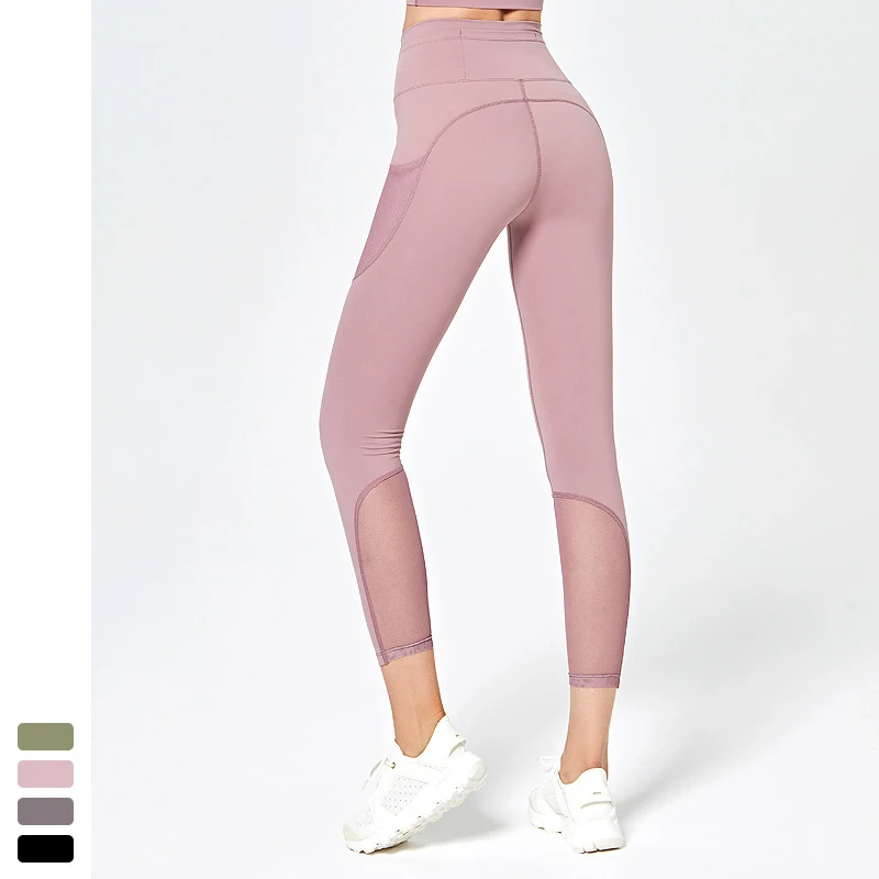 Женские штаны для йоги с карманами спортивная одежда бега эластичные леггинсы