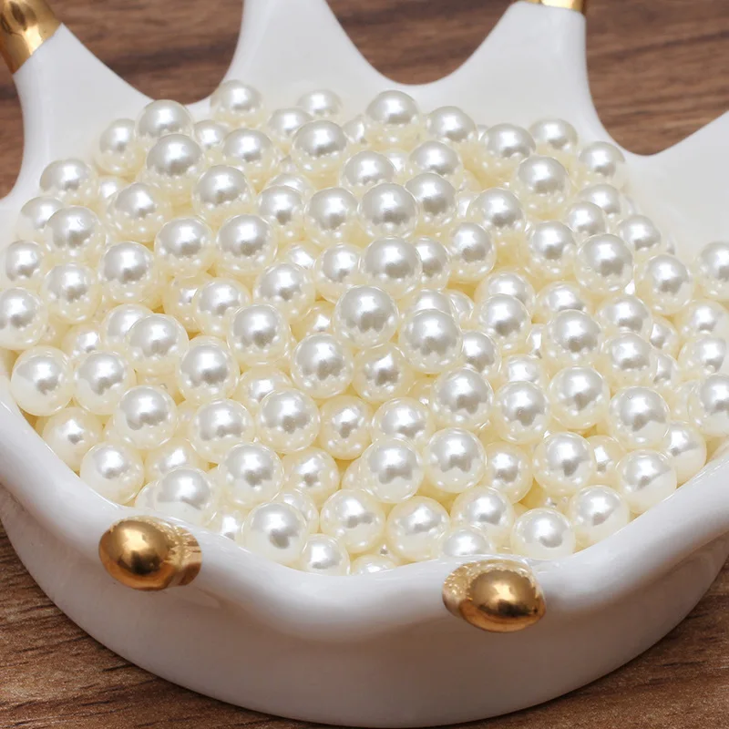 Белые пластиковые непористые жемчужные бусины 100 г 2 6 мм аксессуары для украшения