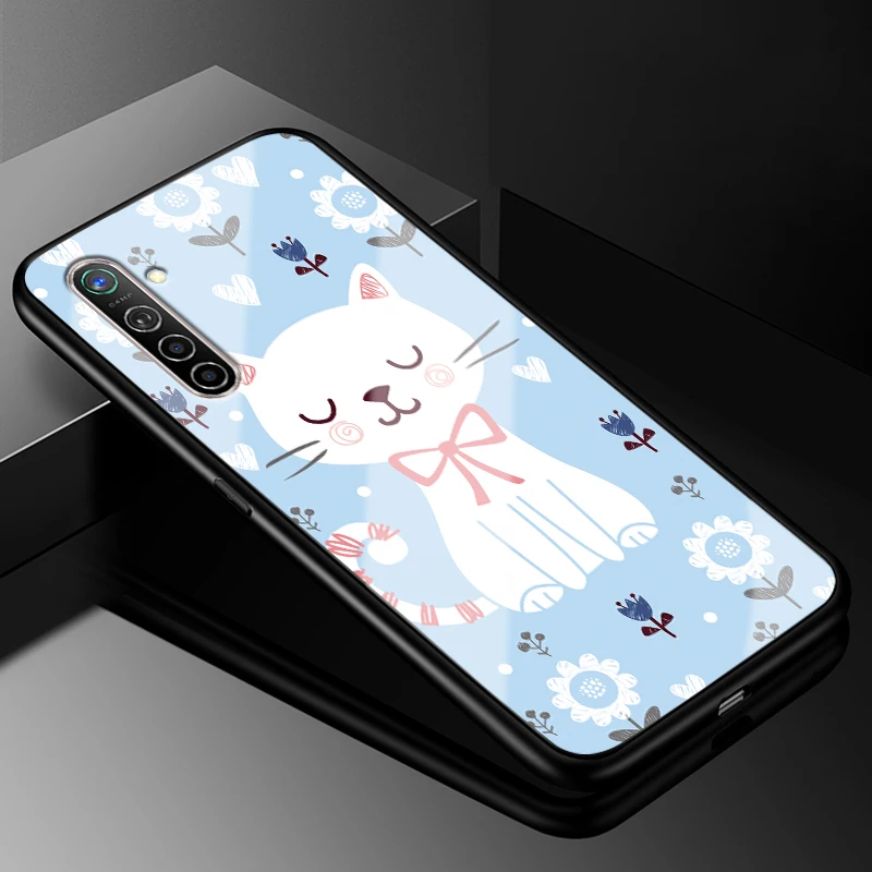 20 Для OPPO Realme X2 чехол 6,4 ''модный стеклянный Жесткий Чехол для задней панели телефона чехол s для OPPO Realme XT силиконовый бампер - Цвет: 20