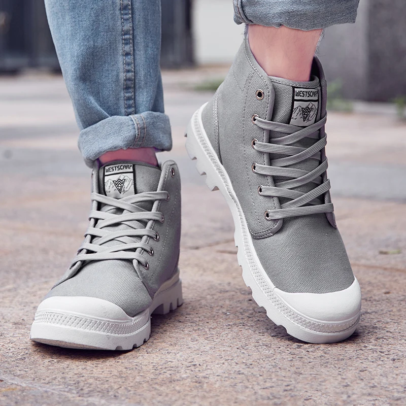 Valstone/Женские рабочие ботинки ручной работы Парусиновые ботильоны Высокие