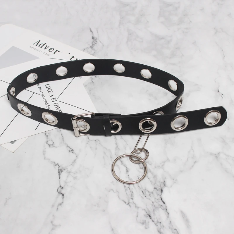 WKOUD EAM 2020 новый модный широкий пояс для женщин одноцветные металлические кольца в