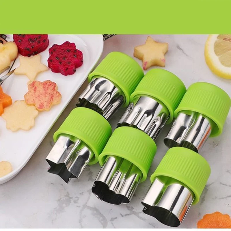 

Z50 9/12pcs Fruit Star Shape Cutter Vegetable Cut Flower Mould Fondant Cake Cookie Plunger Mold Kitchen Cooking Tools