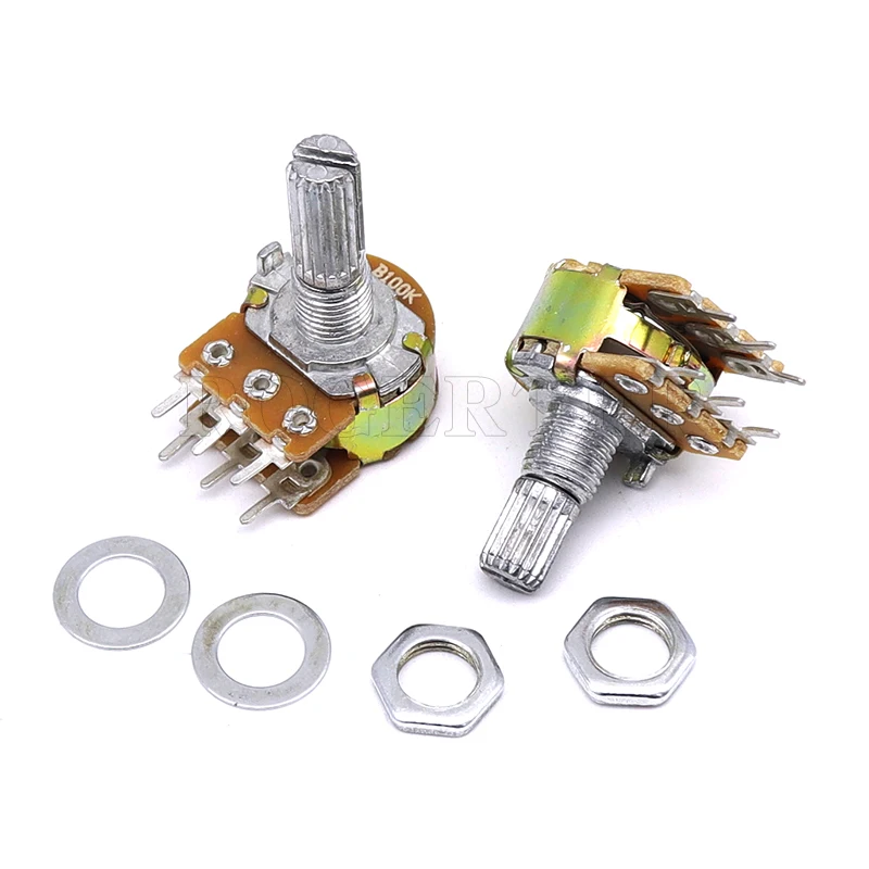 Потенциометр WH148 5 шт. 6 лампочек длина 15 мм B1K B2K B5K B10K B20K B50K B100K B250K B500K B1M