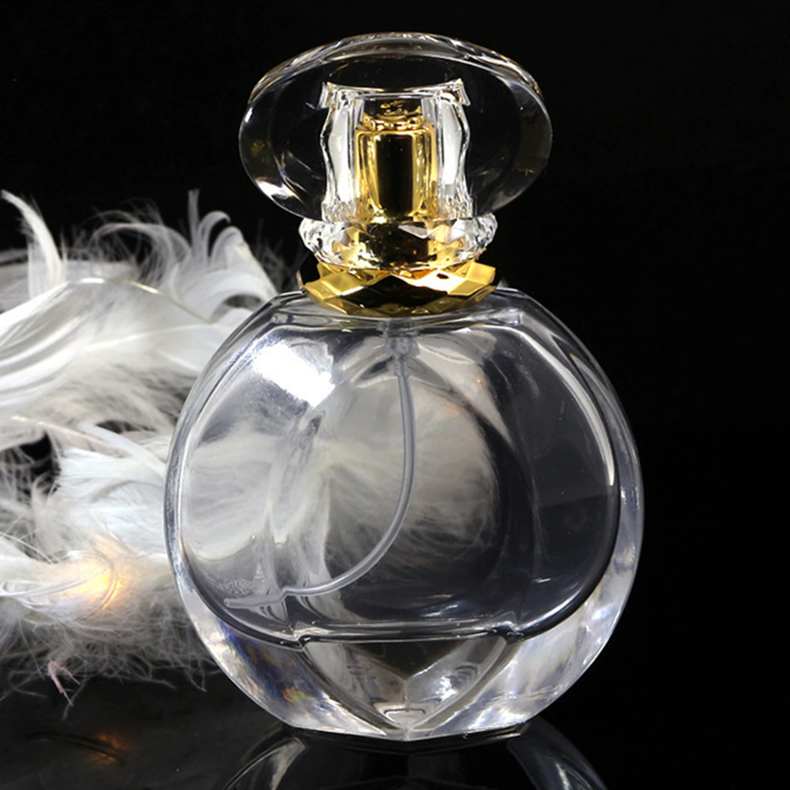 

Travel 50ml Empty Clear Glass Fine Mist Perfume Sprayer Bottle Jar