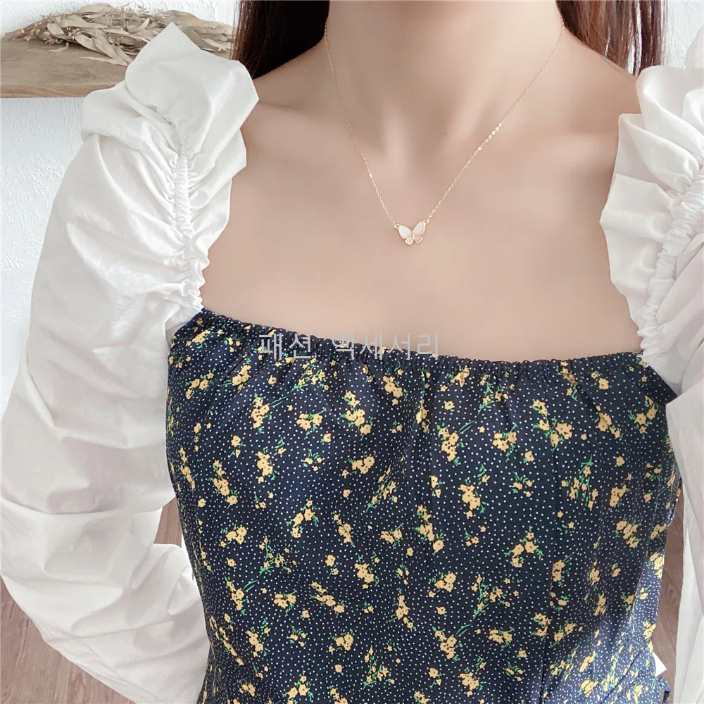 

High Quality Butterfly Pendant Necklace Charm Trendy Korean Fashion Jewelry for Women S925 Sterling SilverChain Shell Zirconia