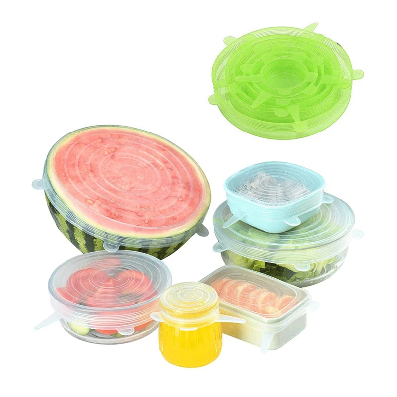 Промо-акция! Силиконовые растягивающиеся крышки 12 упаковок различных размеров