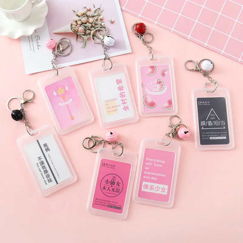 Держатель для Id-карт Прозрачный Женский Жесткий Чехол двери IC Bus милый детский