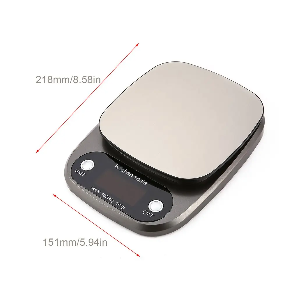 

10kg/0.1g Digital Scale Scale High Accuracy Scale Stainless Steel Salver LCD Display Pocket Scale Kitchen Multiple Use