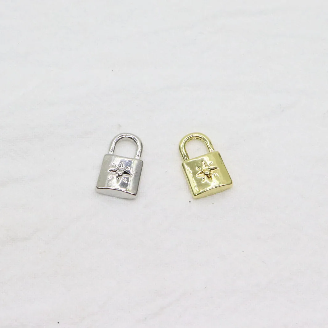 

Eruifa 20pcs 8*15mm Lock Zinc alloy Jewelry DIY Charms Pendant Necklace, Earring Bracelet 2 Colors