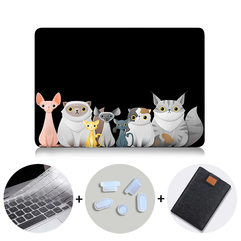MTT чехол с мультяшными животными для Macbook Air 11 13 Pro retina 13 15 с сенсорной панелью для mac book 12 дюймов чехол для ноутбука с милым котом - Цвет: MB11