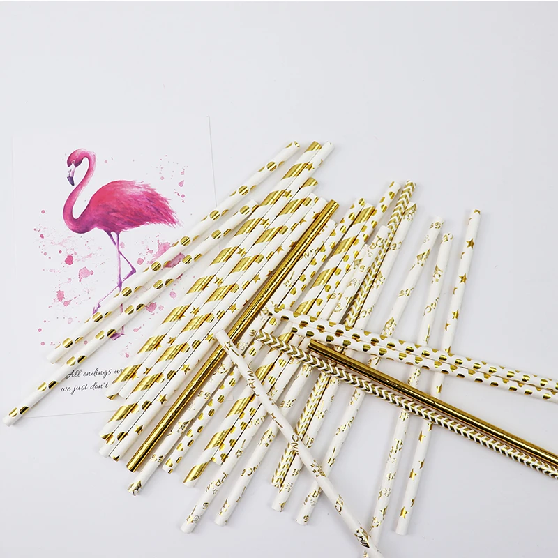 25 шт. розы золотые и розовые соломинки | Дом сад