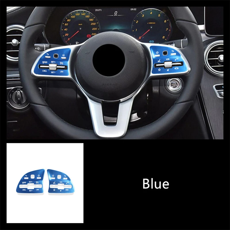 

Steering Wheel Buttons Sequins Decoration Cover Trim Car Styling 2Pcs For Mercedes Benz W177 W205 W213 W247 W167 Interior