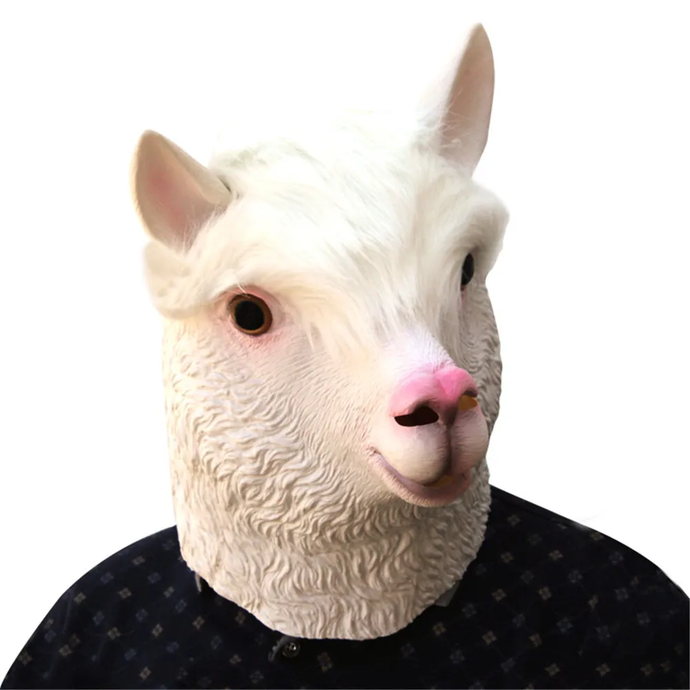 

New Animal Mask Alpaca Mask Masquerade Halloween Helmet Toy Birthday Party 2020 New Year Decoration Spoof Headdress