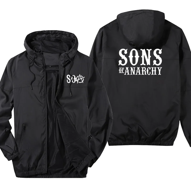 

Мужская повседневная куртка с капюшоном SOA, куртка с принтом сынов анархий сыновья, цветная спортивная одежда оверсайз