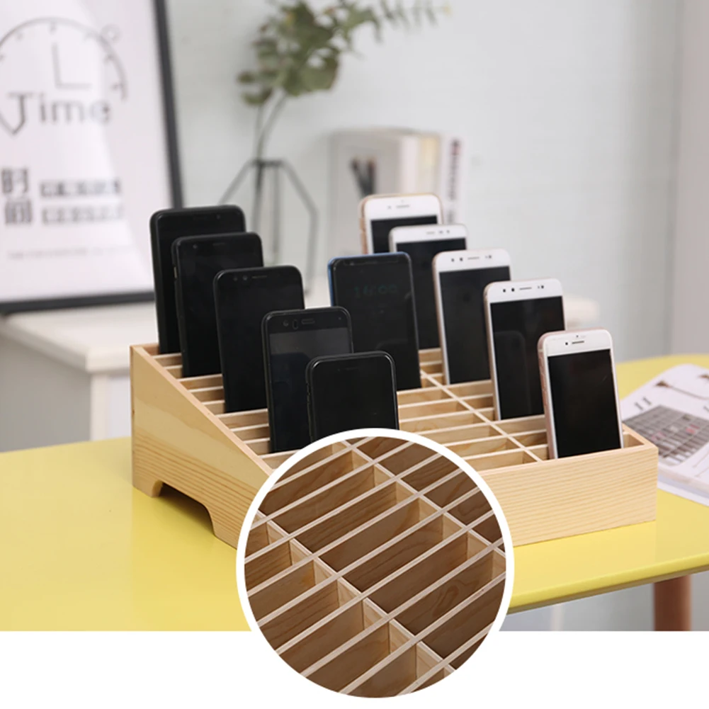 Настольные Предметы ящик для хранения офиса классе 24 Сетки Деревянный сотовый