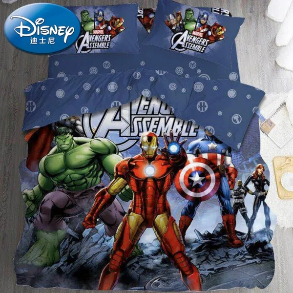 avenger Disney «мстители», «Человек-паук» и 3D принт комплект постельного белья для взрослых пуховое одеяло крышка наволочки для подушек, постельное белье хлопок украшение для спальной комнаты мальчиков - Цвет: avenger