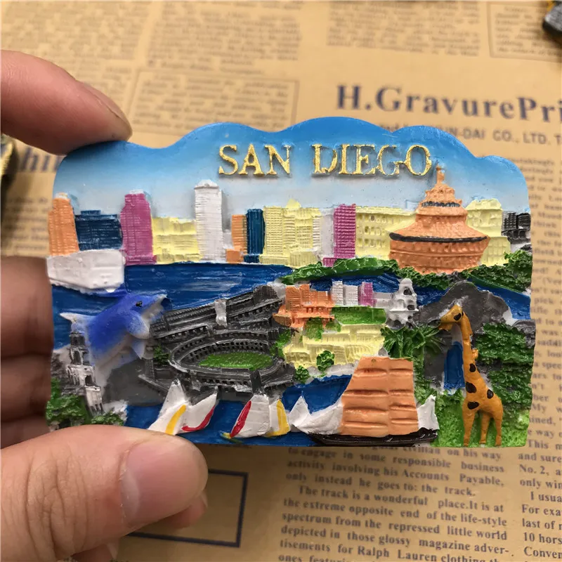 Ручной работы смолы магнитные наклейки для холодильника Таиланд Phuket Сингапур