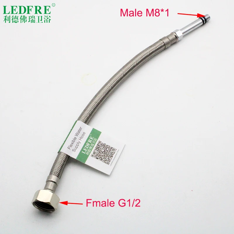 LF15318B F1/2* M8x1 кухонный кран из нержавеющей стали, плетеный гибкий водопроводный шланг, водопроводный резиновый шланг