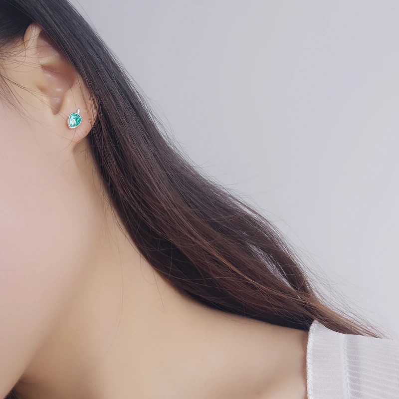 

925 Sterling Silver Piercing Leaf Stud Earrings for Women Girls Wedding Party Femme Jewelry pendientes
