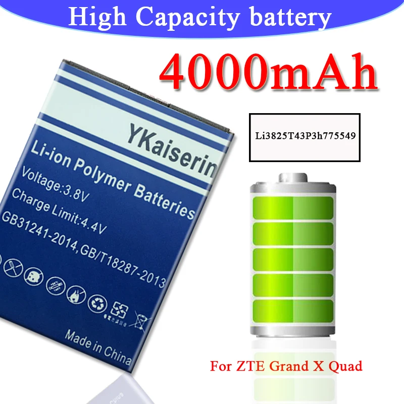 4000 мАч Li3825T43p3h775549 батарея для ZTE GRAND X QUAD V987 U935 V967 N9810 N9101 телефон новый продукт +