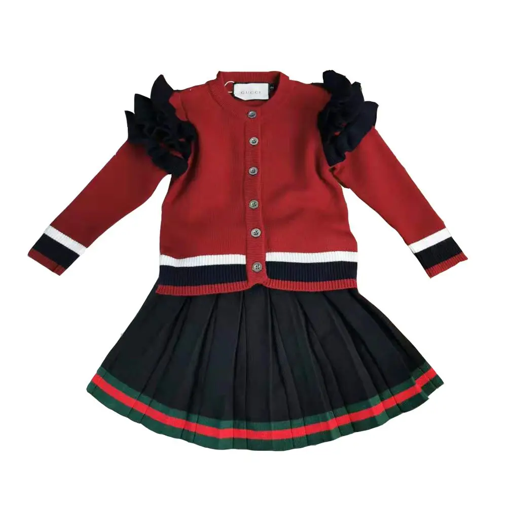 Роскошный фирменный дизайн комплекты для девочек модная новинка 2 цвета: