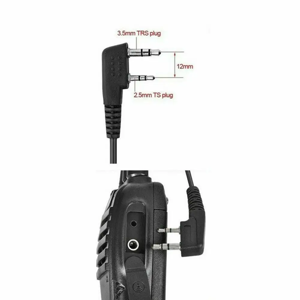 

2 Pin PTT MIC Headset Covert Acoustic Tube In-ear Earpiece TYT For Kenwood UV-5R Baofeng Radio BF-888S CB Accessories T7J8