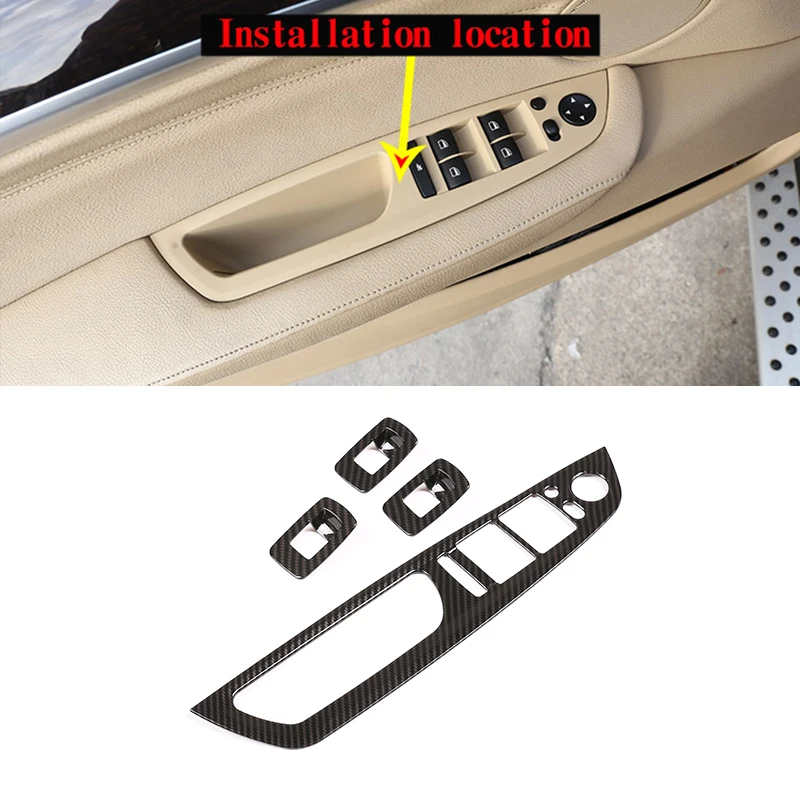 

LHD углеродное волокно для BMW X5 X6 E70 E71 2008-2013 ABS хромированные кнопки для стеклоподъемника аксессуары для отделки рамы
