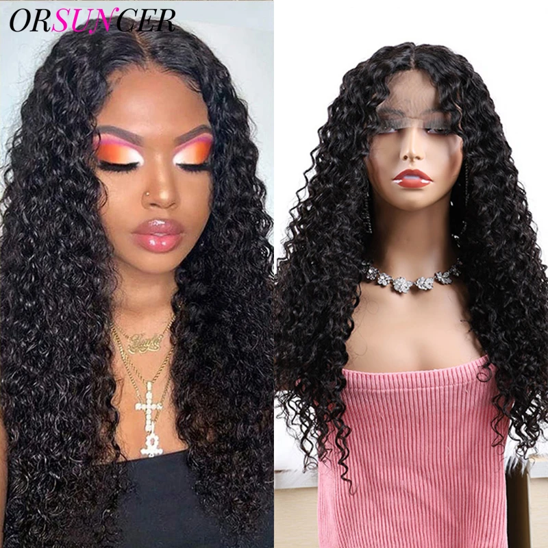 

13x4 HD Transparent Lace Front Human Wigs 180% Density Pre Plucked For Black Women 34inch Brazilian Jerry Curly Human Hair Wigs