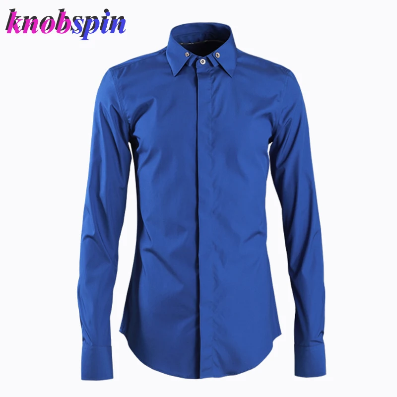 

Europe Fashion Brand Shirt men Solid color Slim Chemise homme Long sleeve Casual Camisas high quality Business male dress shirts